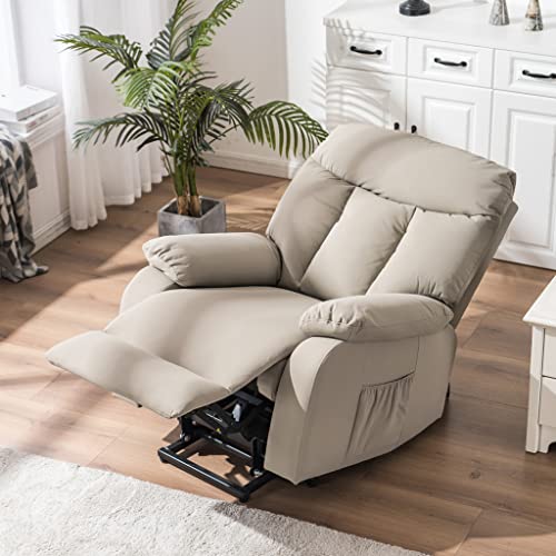 huasa Sillón de Masaje Relax Elevador Levantapersonas,Tapizado en PU Anti-Cuarteo y Microfibra de Masaje para Sala de Estar,Dormitorio y Oficina (marrón)