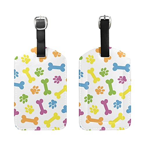 Hueso del Pie del Gato del Perro Viaje Etiqueta del Equipaje con la Tarjeta de la ID del Nombre Etiquetas de la Maleta para Niños Niñas(3PACK)