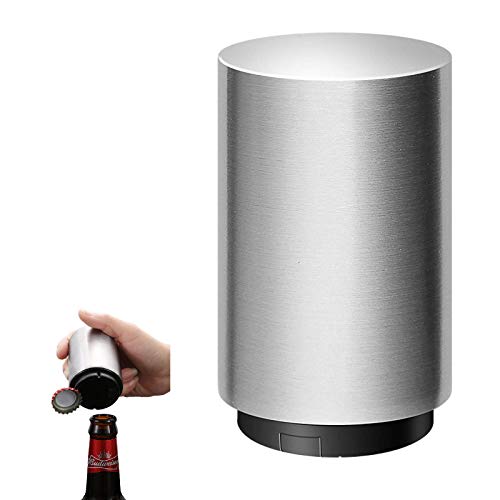 HUICHENG Abrebotellas Abrebotellas automático Abrebotellas de Acero Inoxidable Abridor de Botellas magnético Abridor de Botellas de Cerveza Un Segundo para Abrir la Tapa. (Plata)