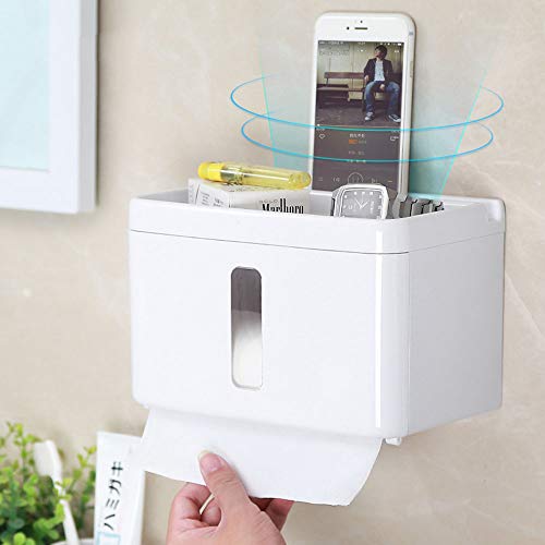 HUIHUAN Caja de pañuelos para baño Accesorios de baño Elegante baño de múltiples funciones Caja de limpiaparabrisas Caja de baño Perforación Bandeja de papel higiénico Soporte de toalla de papel