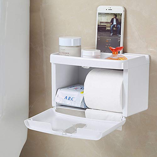 HUIHUAN Caja de pañuelos para baño Accesorios de baño Elegante baño de múltiples funciones Caja de limpiaparabrisas Caja de baño Perforación Bandeja de papel higiénico Soporte de toalla de papel