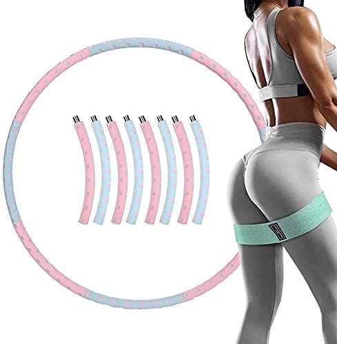 Hula Hoop Fitness Desmontable - JanTeelGO Professional Weighted Aro de Gimnasia para Adultos y niños,Hula Hoop para pérdida con Bandas de Resistencia,Adecuado para Fitness,Gimnasia