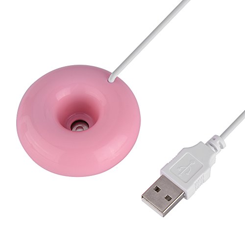 Humidificador con rosquillas, Flotador en el Agua Mini difusor de Aroma USB humidificador para el Dormitorio del bebé (Rosa)