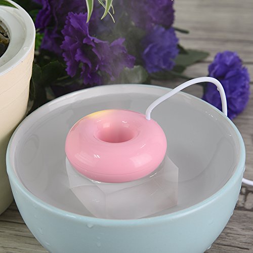 Humidificador con rosquillas, Flotador en el Agua Mini difusor de Aroma USB humidificador para el Dormitorio del bebé (Rosa)