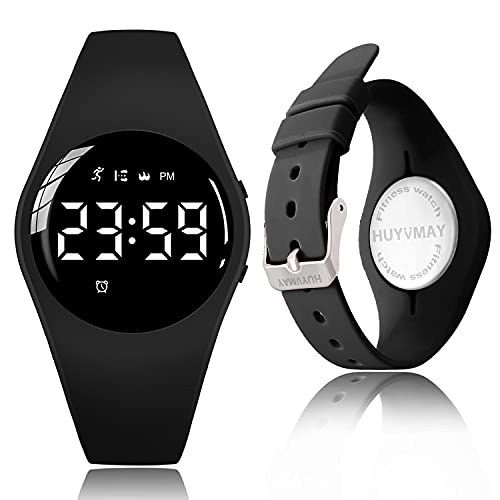 HUYVMAY Reloj rastreador de Actividad física, sin App sin Sin Bluetooth Necesidad, Carga de 1 Hora por 20 días de Uso, Reloj Impermeable IP68 para Estudiantes niños Mujeres, podómetro Reloj Deportivo