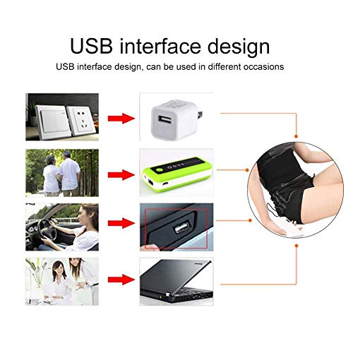 HXSCOO Cinturón de calefacción de la Cintura for aliviar el Dolor de la Espalda Baja Que vibra la Cintura de la Cintura USB Cinturón de Soporte con calefacción for la Familia.