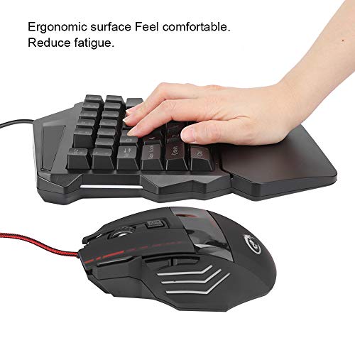 HXSJ J50 Teclado Mecánico RGB para Juegos con una Sola Mano Juego de Teclado para Mouse para Juegos Accesorio para computadora con Teclado para Juegos con una Sola Mano para Win2000/Android/OS X