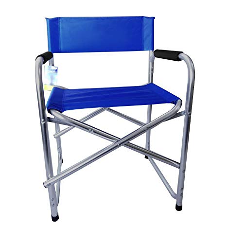 Hyfive Directores de Aluminio Azul Silla Plegable con apoyabrazos Silla de Camping Pesca Silla Silla de jardín