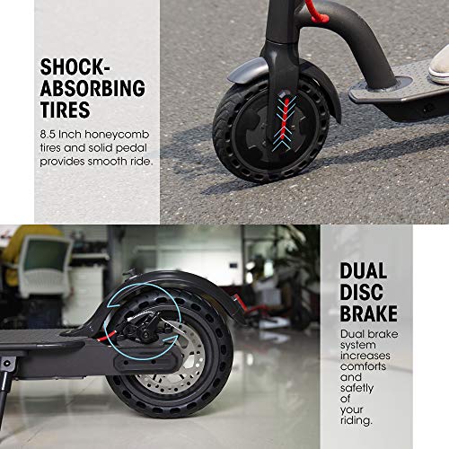 HYPER GOGO Patinete Eléctrico, Scooter electrico Adulto y niño,Velocidad de hasta 25km/h con Sistema de Doble frenado para para Viajar y Trabajar