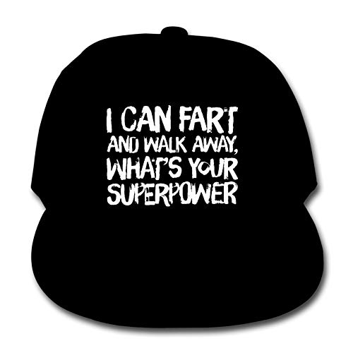 I Can Fart And Walk Away Whats Your Superpower Niños Animal Farm Quick Buckle Gorra de béisbol Hip Hop Cap