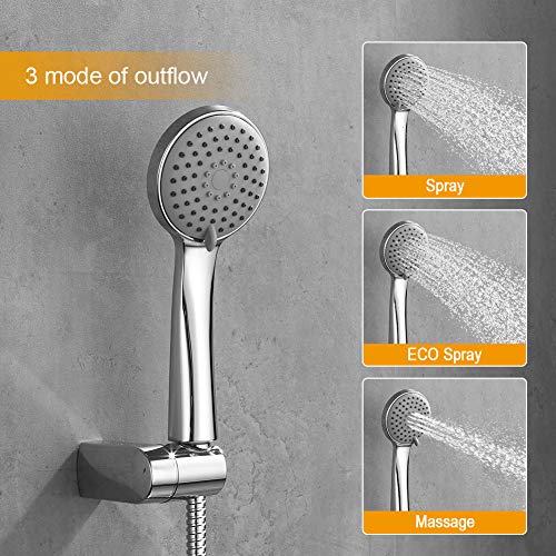 Ibergrif M13057-Star, Conjunto de Grifo para Bañera, Mezclador de Baño-Ducha Monomando para Instalación en Pared, Cromo