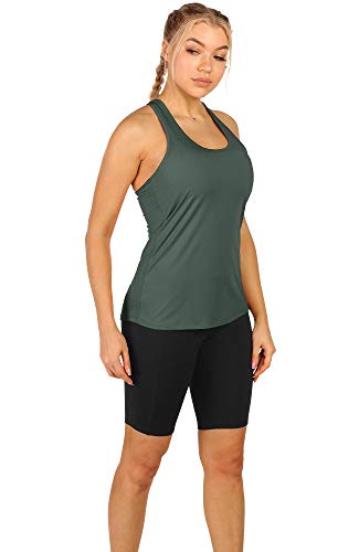 icyzone - Camiseta de Entrenamiento para Mujer con Espalda Abierta, Camiseta de Yoga atlética, Camisetas de Gimnasio(M,)