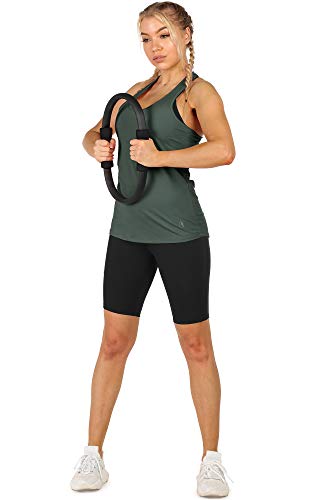 icyzone - Camiseta de Entrenamiento para Mujer con Espalda Abierta, Camiseta de Yoga atlética, Camisetas de Gimnasio(M,)