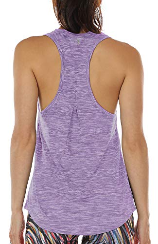 icyzone Camiseta sin Mangas de Yoga para Mujer Chaleco Deportivo (M, Lavanda)