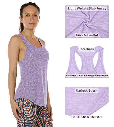 icyzone Camiseta sin Mangas de Yoga para Mujer Chaleco Deportivo (M, Lavanda)