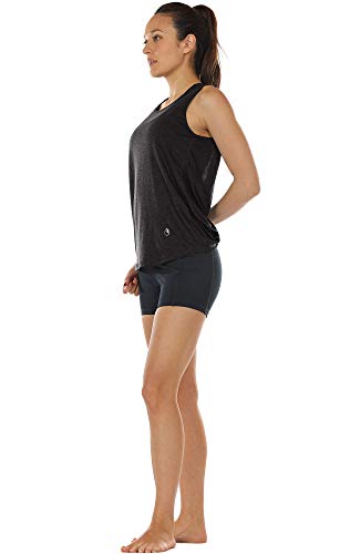 icyzone Chaleco Deportivo y Ocio de Espalda Abierta para Mujer (M, Negro)