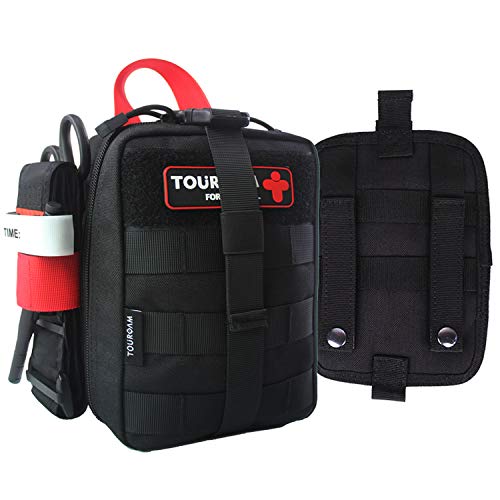 IFAK Med Trauma Kit, Molle Tactical Emergency First Aid Kit Survival Military, Rip-Away Field Dressing Kit con torniquete para acampar, senderismo, Bug Out