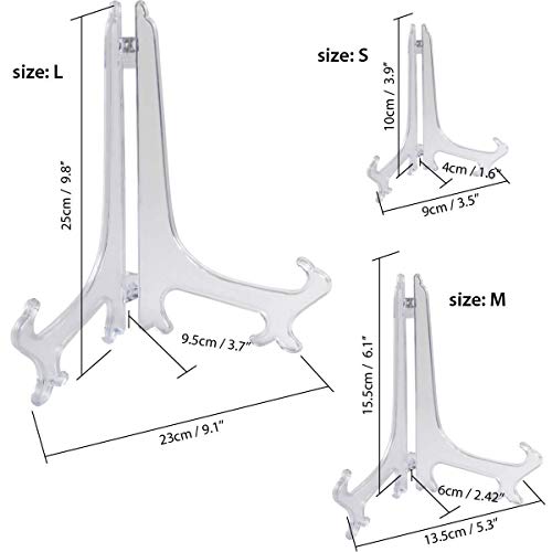 iGadgitz Home U7007 - Caballetes para Mesa Plegable Soporte Fotos Porta Platos Marco de Fotos - Pequeño/Mediano/Grande - Claro - Pequeña (1 Pieza)