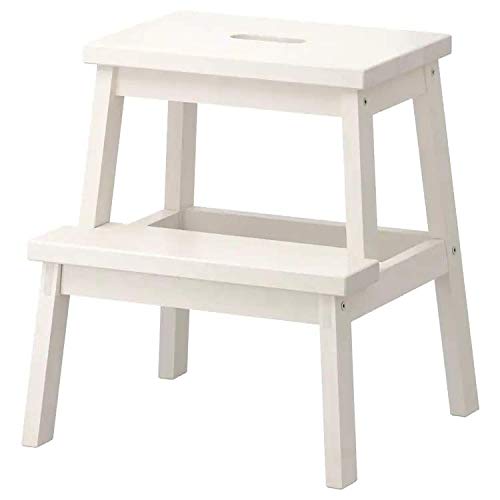 Ikea Tritthocker in weiß aus Massivholz Bekväm-Taburete de Madera Maciza, Color Blanco, 50 cm