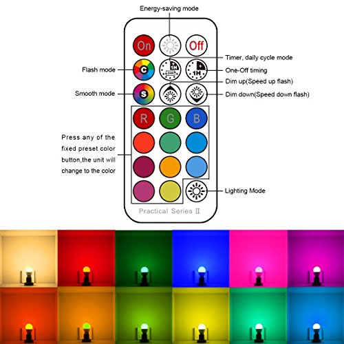 iLC Bombilla LED Foco GU10 Colores RGBW Bombillas spot Cambio de Color Regulable Blanco Cálido 2700k Casquillo - RGB 12 Colore - Control remoto Incluido - Equivalente de 40 Watt (Pack de 4)