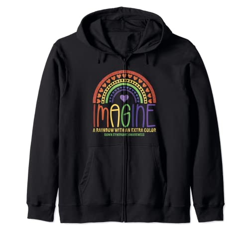 Imagina un arco iris con un síndrome de Down Extra Downs Sudadera con Capucha