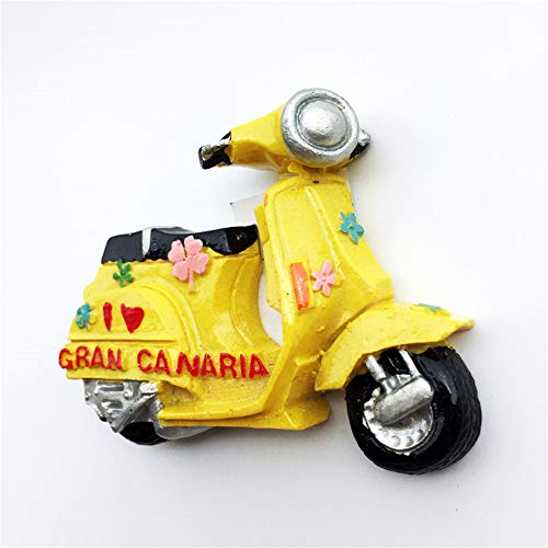 Imán para nevera de Time Traveler Go Souvenir Gran Canaria España Scooter Regalo 3D resina refrigerador imán hogar cocina decoración