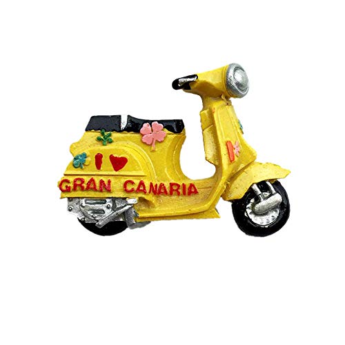 Imán para nevera de Time Traveler Go Souvenir Gran Canaria España Scooter Regalo 3D resina refrigerador imán hogar cocina decoración