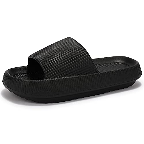 incarpo Unisex Chanclas y Sandalias de Piscina Para Mujer Zapatillas Casa Hombre Verano Pantuflas de baño,Negro,42/43