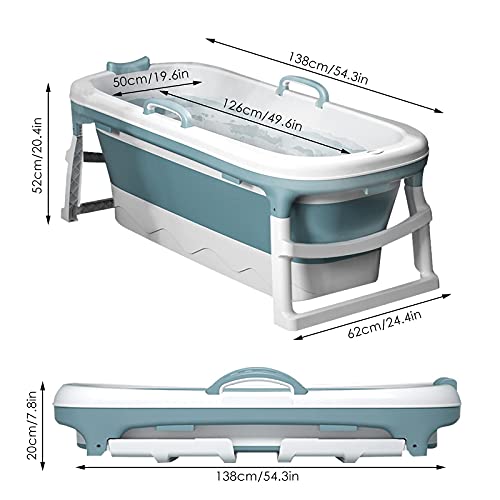 InLoveArts 138x62x52cm Bañera plegable de plástico grande, Bañera plegable portátil adulto, Bañera plegable SPA, Bañera plegable de plástico grueso para adultos