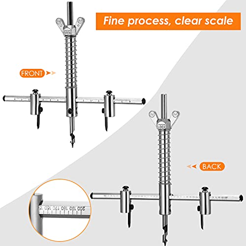 InLoveArts Profesional Broca para Agujeros Redondos Diámetro Ajustable 40-200mm Coronas para Madera con Recoge Polvo Taladro Coronas para pladur Pared, para Orificios de Ventilación, Luces en Techos