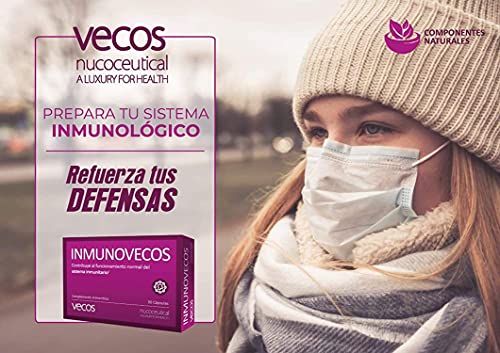 INMUNOVECOS - Evita resfriados y aumenta tu sistema inmunologico - 30 Cápsulas por Unidad - Aumenta tus defensas con equinacea propolis vitamina C y Betaglucanos