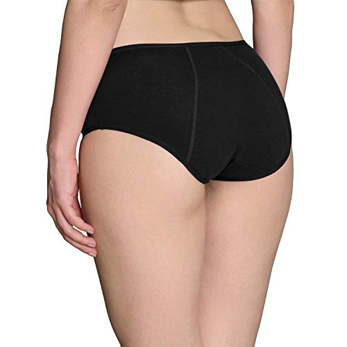 INNERSY Bragas Menstruales Absorbentes de Mujer para Período Algodón Pack de 3 (3XL-EU 48, 3 Negro)