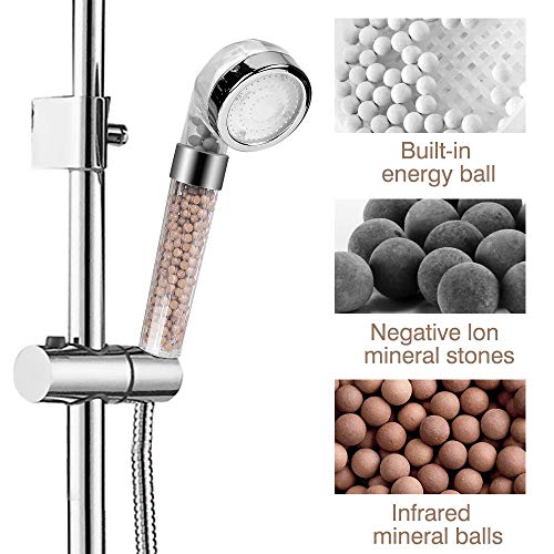 innislink Alcachofa de ducha LED, ducha de baño, ducha de mano, 7 colores LED, alcachofa de ducha de alta presión, ahorro de agua, vaporizador y doble filtro anti cloro