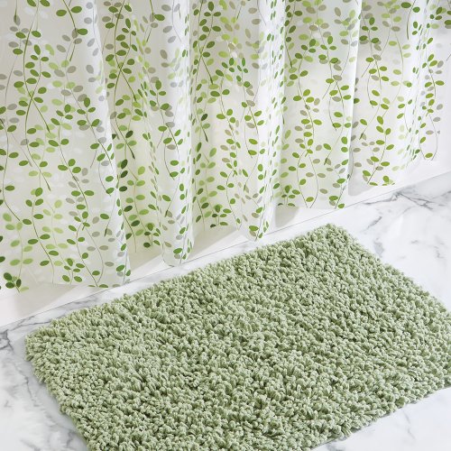 InterDesign Botanical EVA/PEVA Cortinas de ducha de EVA, cortina impermeable para bañera y ducha, cortina de baño de 183,0 cm x 183,0 cm, verde/blanco