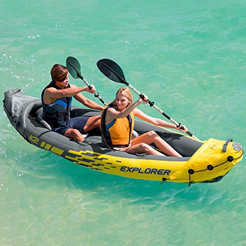 INTEX Canoë Explorer K2 Kayak pour Deux Personnes avec Rames + Pompe