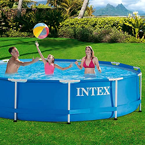 Intex Piscina con estructura de metal de 12 pies x 30 pulgadas, azul, 366 x 76 cm