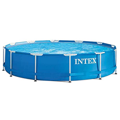 Intex Piscina con estructura de metal de 12 pies x 30 pulgadas, azul, 366 x 76 cm