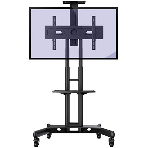 Invision Soporte TV Suelo Portatil en Ruedas para 32”-65" Pantallas - Antivuelco y Ultraestable Exhibición Móvil Carrito para LED LCD HDR TVs - Max VESA 600x400mm [GT1200 ScreenStation]