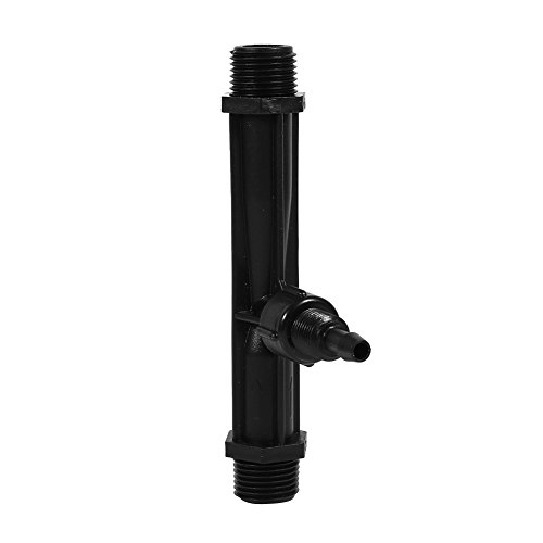 Inyector de Fertilizante Tipo Venturi, 1/2 ", 3/4", Tubo de Riego de 1 "Pulgada Inyector de Fertilizante para Riego de Jardín Kit de Riego por Goteo de Plástico Negro(1'')