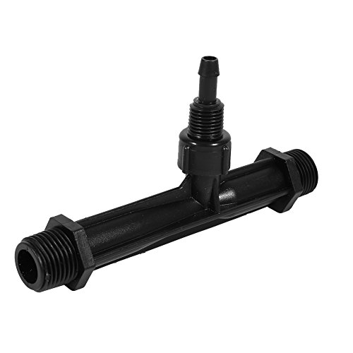 Inyector de Fertilizante Tipo Venturi, 1/2 ", 3/4", Tubo de Riego de 1 "Pulgada Inyector de Fertilizante para Riego de Jardín Kit de Riego por Goteo de Plástico Negro(1'')