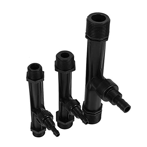 Inyector de Fertilizante Tipo Venturi, 1/2 ", 3/4", Tubo de Riego de 1 "Pulgada Inyector de Fertilizante para Riego de Jardín Kit de Riego por Goteo de Plástico Negro(1'')