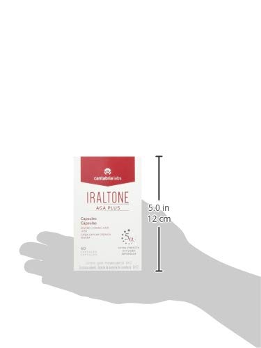 Iraltone Aga Plus Capsulas - Complemento Alimenticio para el Manejo de la Caída Capilar Crónica Severa, Sin Color, 60 Capsulas, 133 Gramos