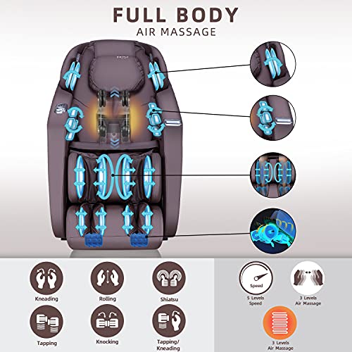 iRest Sillón de masaje con control de voz inteligente, masaje drenante para piernas, Zero Gravity, botón inteligente de selección rápida de programas de masaje, rieles SL, estiramiento de yoga