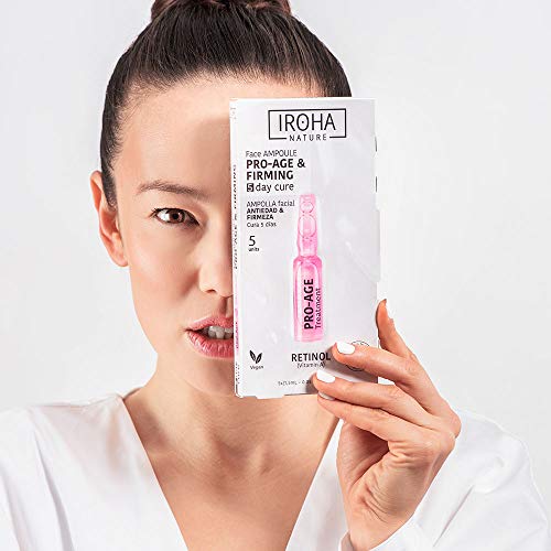 Iroha Nature - Ampollas Faciales Antiedad con Retinol, Tratamiento diario, 5 unidades (5 x 1,5 ml) | Ampolla PRO-AGE - Retinol - Youth Shot: Tratamiento Diario