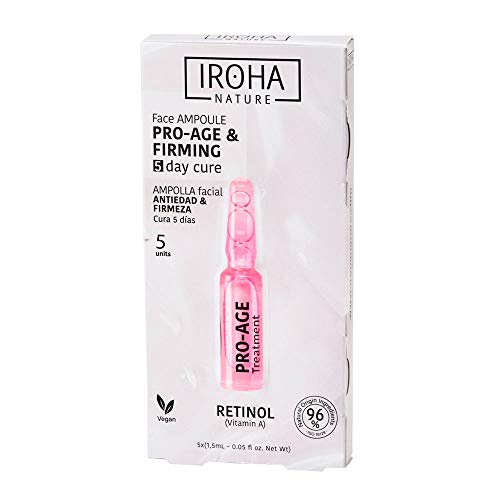 Iroha Nature - Ampollas Faciales Antiedad con Retinol, Tratamiento diario, 5 unidades (5 x 1,5 ml) | Ampolla PRO-AGE - Retinol - Youth Shot: Tratamiento Diario