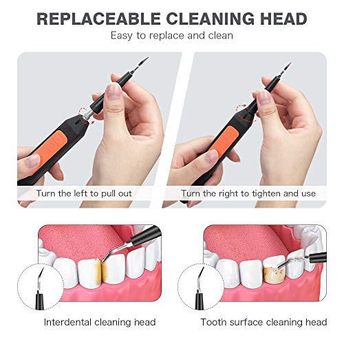 Irrigador Bucal , 3 Cabezales De Recambio , Limpieza Dental Completa Kit de limpieza eléctrica, herramienta profesional (orange)