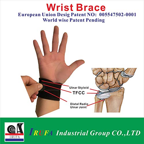 IRUFA WR-OS-17 - Muñequera transpirable, ideal para lesiones del Complejo del Fibrocartílago Triangular, dolor de muñeca en el lado cubital o inestabilidad en la articulación radiocubital distal