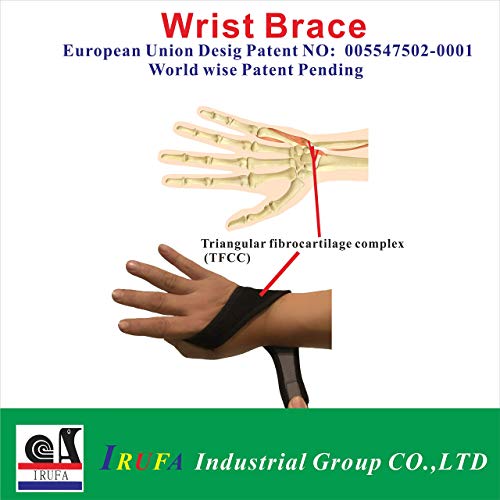 IRUFA WR-OS-17 - Muñequera transpirable, ideal para lesiones del Complejo del Fibrocartílago Triangular, dolor de muñeca en el lado cubital o inestabilidad en la articulación radiocubital distal