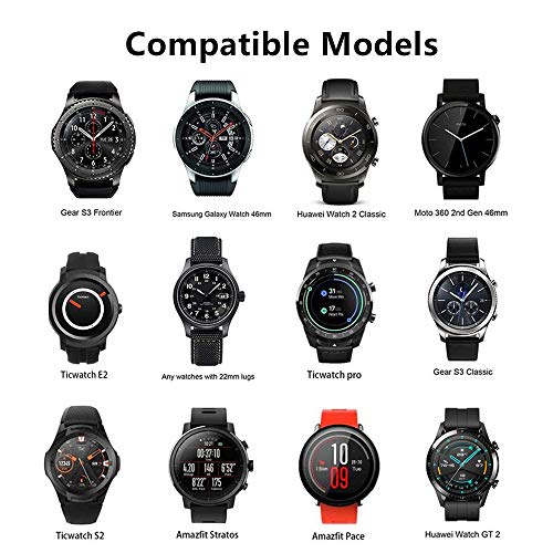 ISABAKE Correa de Reloj de 22 mm Compatible con Galaxy 46 mm, Gear S3 Frontier/Classic, Fossil Gen 5 / Men's Gen 4 / Women Gen 4, Garmin Vivoactive 4 Correa de Reloj de Silicona de liberación rápida