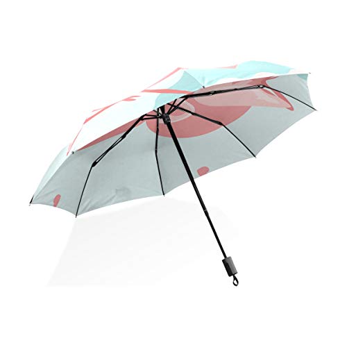 Isaoa Automatique Voyage Parapluie Pliable Compact Parapluie couronné Grue Couple Coupe-Vent Ultra léger Protection UV Parapluie pour Homme ou Femme